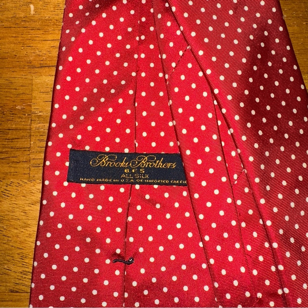 Brooks Brothers Red Polka Dot Tie 100% Silk